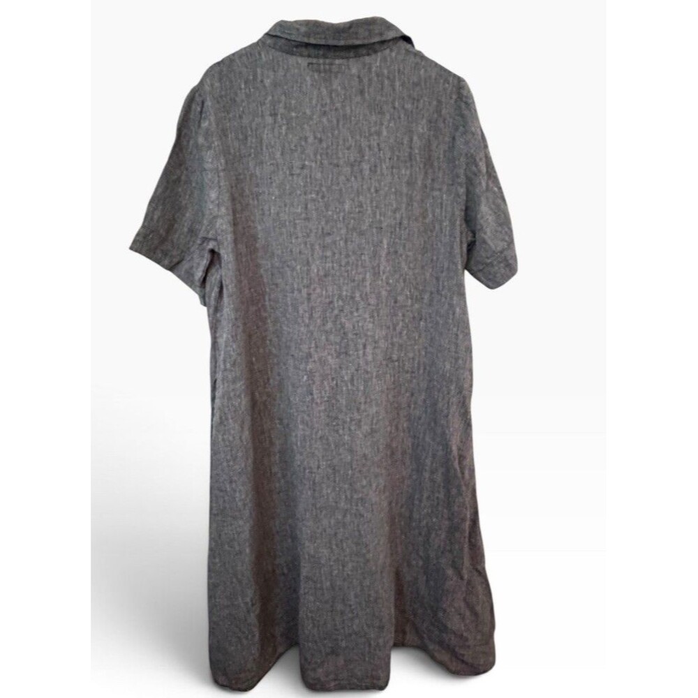 FLAX Designs Dress Medium Lagenlook 100% Linen Relaxed Maxi Pockets Minimalist - Picture 5 of 9